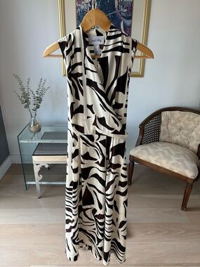 Joseph Ribkoff Black & Brown Zebra Print Dress
